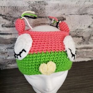 Children's Handmade Crochet OWL Headband Ear Warmers Pink Green
